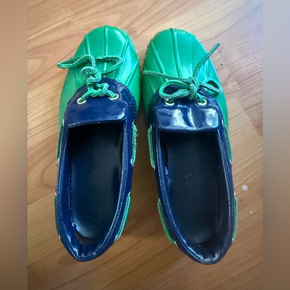 Ralph Lauren Size 7 blue and green rain shoes women